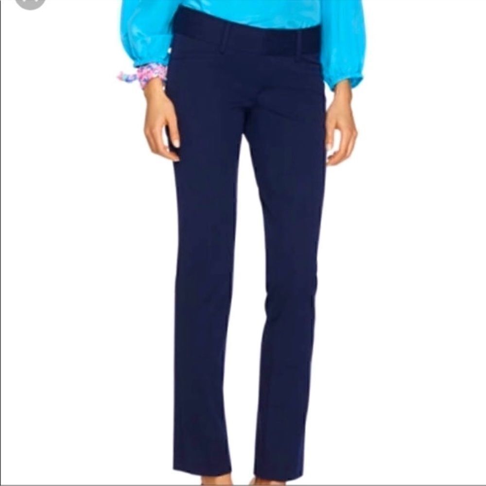 Lilly Pulitzer Jet Set Straight Navy Trousers 10